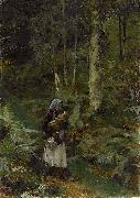 Laura Theresa Alma-Tadema With a Babe in the Woods oil painting reproduction
